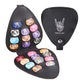 Guitar Picks Holder Case with 22 Picks PU Leather Guitar Plectrums Storage Pouch