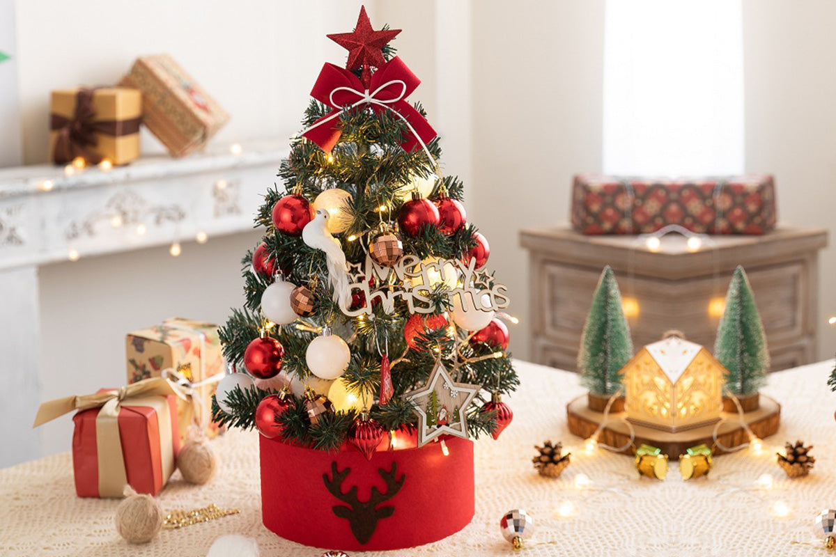 60cm Mini Desktop Christmas Tree with LED Lights Tabletop Ornament