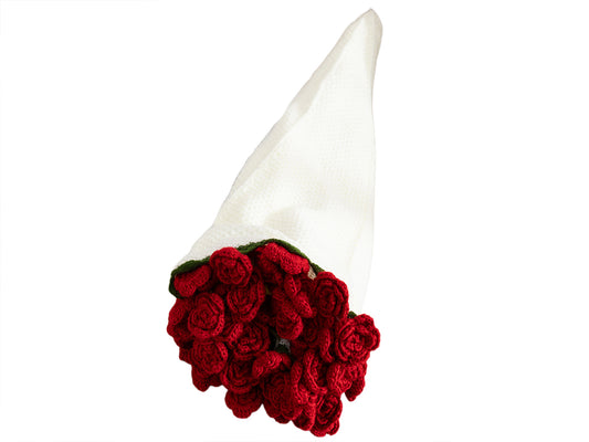 Handmade Crochet Flowers Rose Bouquet Blanket Knitted Throw Blanket