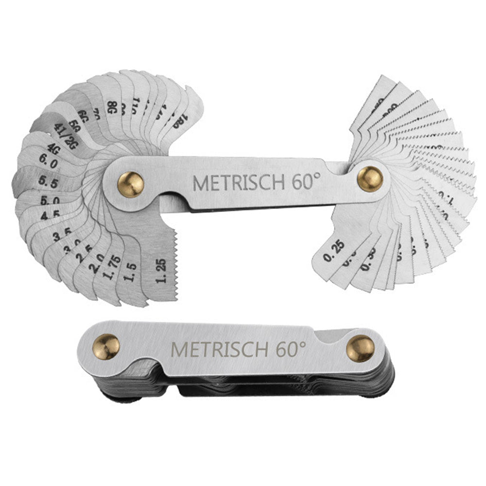 52 Leaf Metric 60 Degree and Imperial 55 Degree Thread Pitch Gauge
