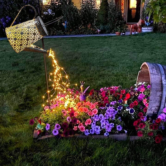 Hanging Solar Watering Can Lantern for Patio Lawn Decor