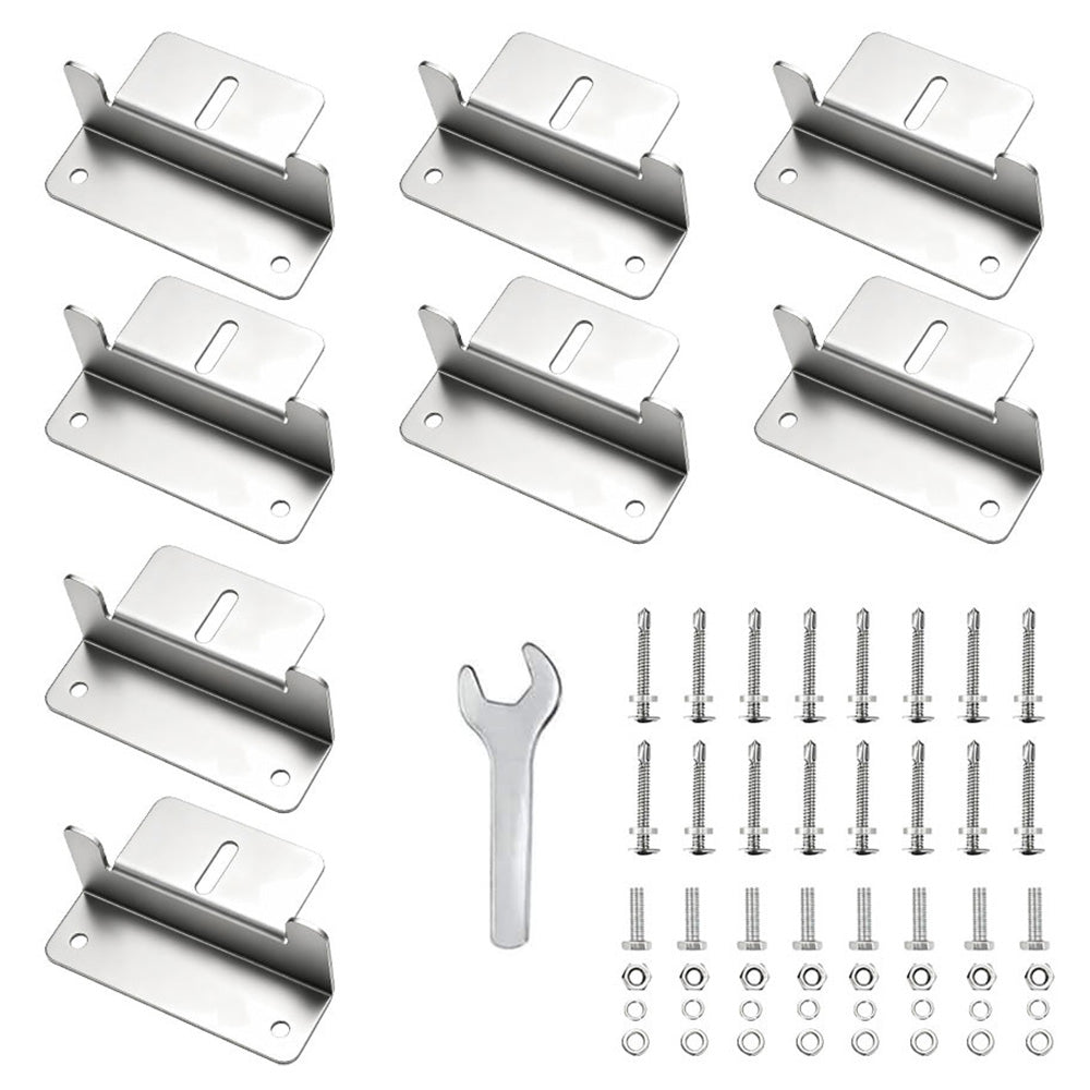 8Pcs Solar Panel Mounting Bracket Set Aluminum Alloy Solar Bracket for RV Roofs