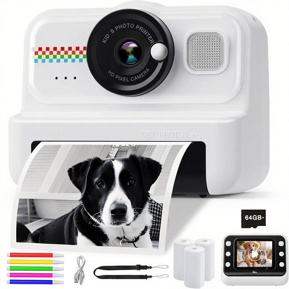 Camera Instant Print 1080P Selfie Digital Camera with 64GB Card