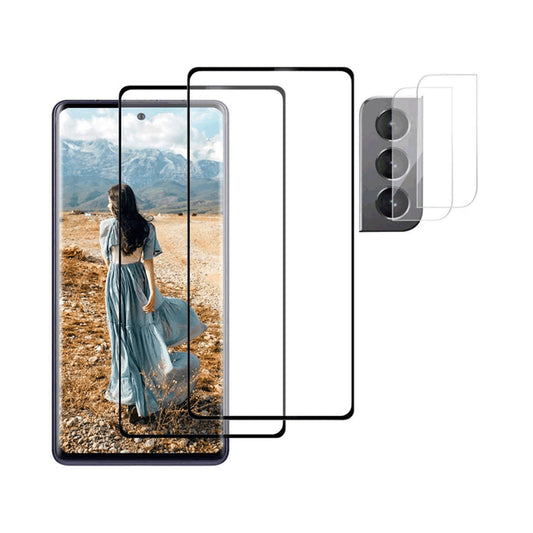2Pcs Tempered Glass Screen Protector and 2 Camera Protector for Samsung Galaxy S22 Plus
