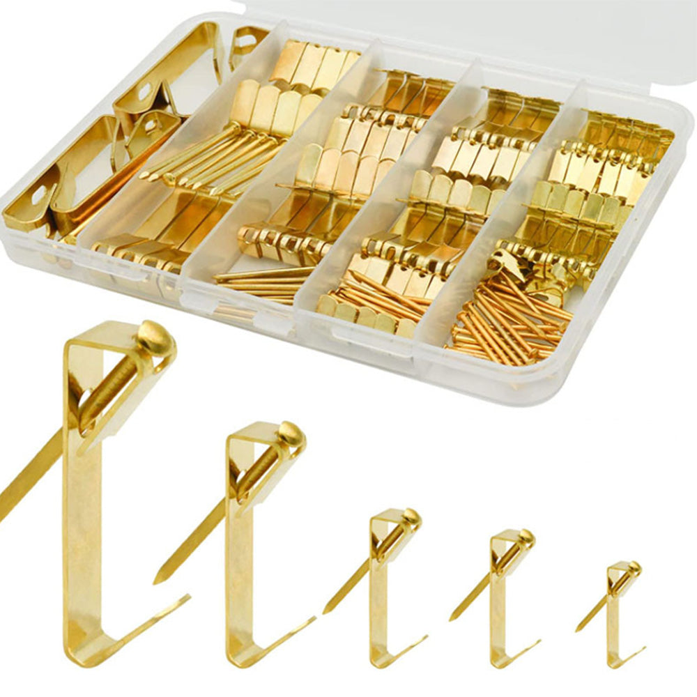 136 PCS Picture Hanging Kit for Artwork Mirror Metal Picture Hooks for Drywall Wooden Wall