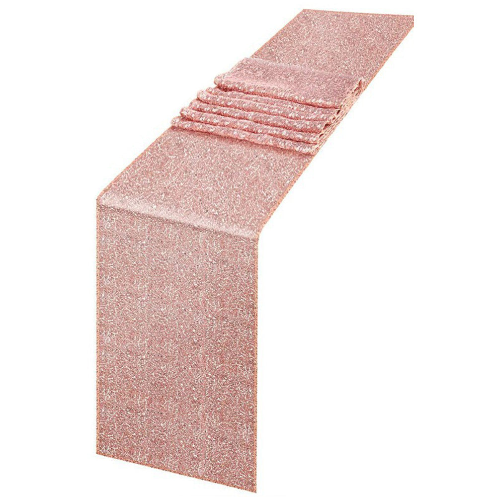 High Density Sequin Table Runner for Weddings Parties and Holidays-Rose Gold