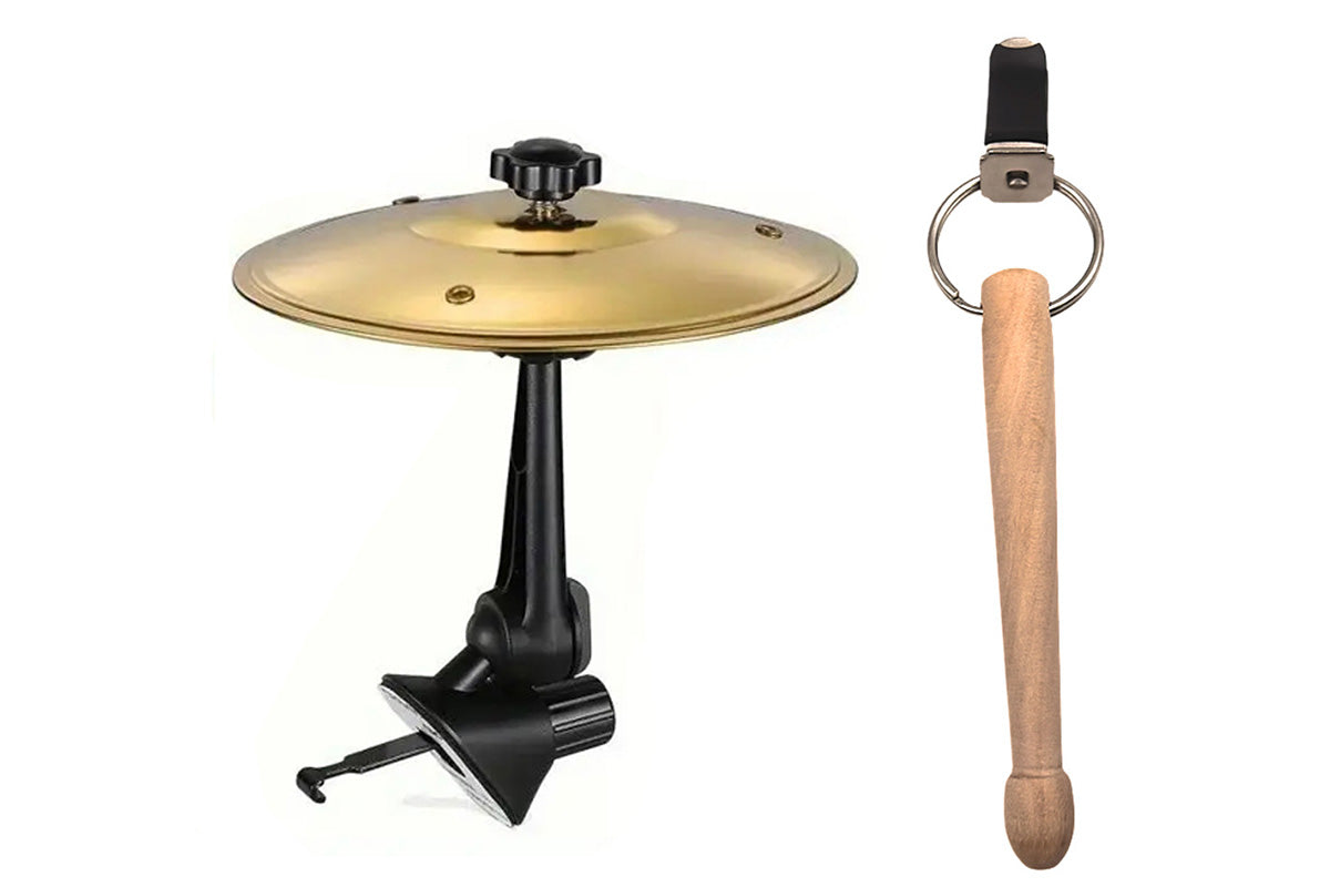 Car Air Vent Mini Drum Cymbal Set with Drum Stick Musical Gadget for Drummers