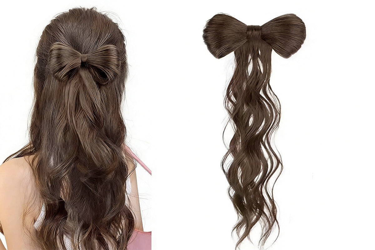 Bow Ponytail Hair Clip for Long Curly Hair Decorative