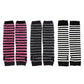 3 Pairs Women Fingerless Arm Warmers Striped Knit Winter Gloves