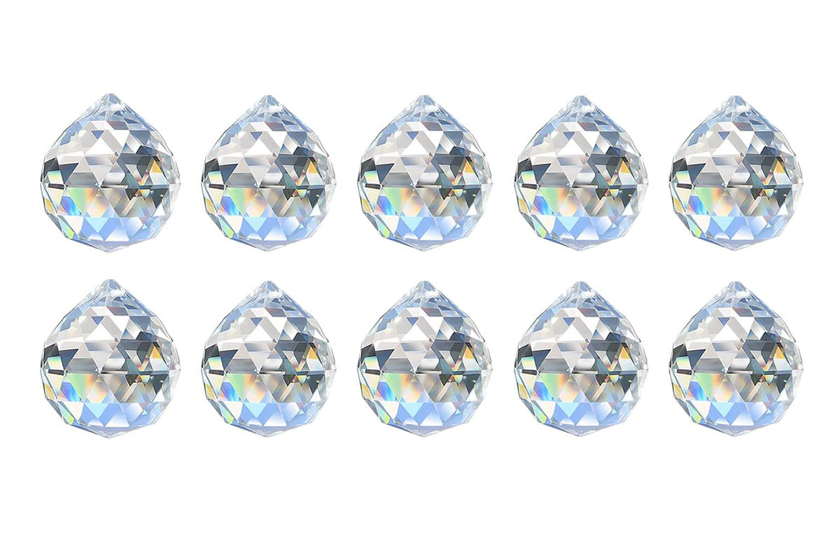 10Pcs Clear Crystal Pendants Crystal Glass Chandelier Prism for Curtain Lamp Garden