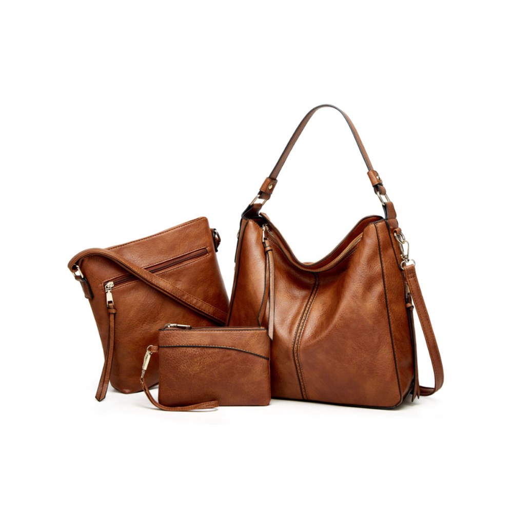 Leather Handbags Shoulder Bag and Purse Set for Women Gifts