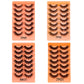 28 Pairs Lashes Full Volume False Eyelashes Synthetic Fibers Eyelashes Natural Look Cat Eye