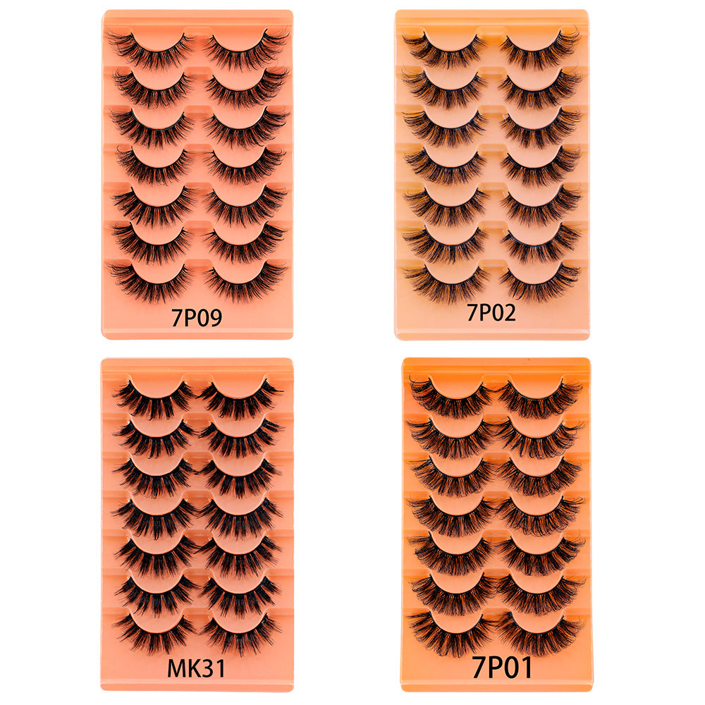 28 Pairs Lashes Full Volume False Eyelashes Synthetic Fibers Eyelashes Natural Look Cat Eye