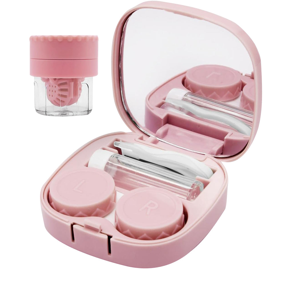 Manual Contact Lens Cleaner Washer and Contact Lens Storage Case with Mirror