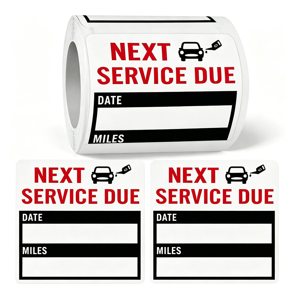 300 PCS Self Adhesive Vehicle Maintenance Reminder Labels for Car