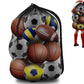 Mesh Sport Ball Bag Heavy Duty Extra Large Storage Bag With Adjustable Shoulder Strap