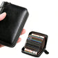PU Leather Accordion Card Holder Zipper Credit Card Wallet Purse for 20 Cards