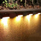 4Pcs LED Solar Fence and Step Lights for Outdoor Garden Stairs and Deck