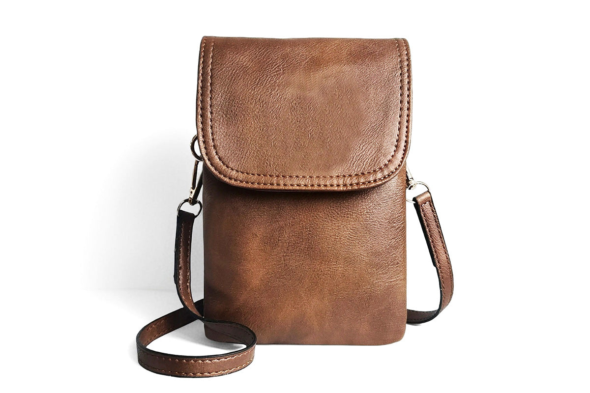 PU Leather Women Crossbody Bag Adjustable Strap Small Cell Phone Purse