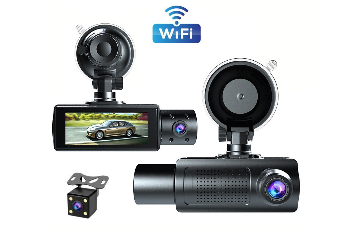 Dash Cam with WiFi Front Rear Interior Recording Night Vision