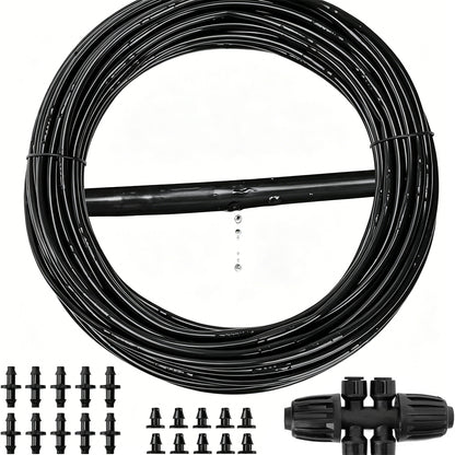 Irrigation Dripline Tubing 30m Roll with Built-In Emitters and 1/4 Fittings