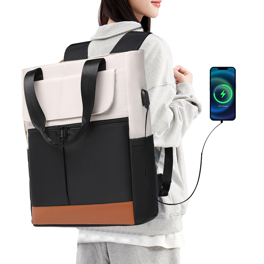 Water Resistant Travel Laptop Backpack with USB Charging Port