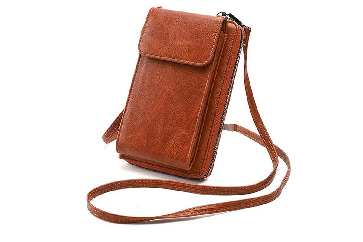 PU Leather Women Pouch Bag Mobile Phone Bag Crossbody Purse Wallet Shoulder Bag