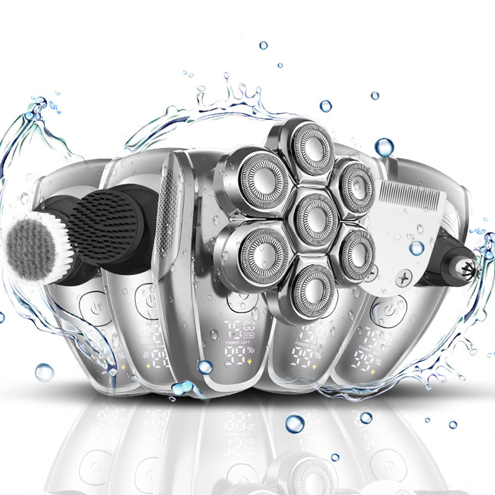 7D Head Shavers LED Display Detachable Head Trimmers Dry Wet Bald Head Shavers