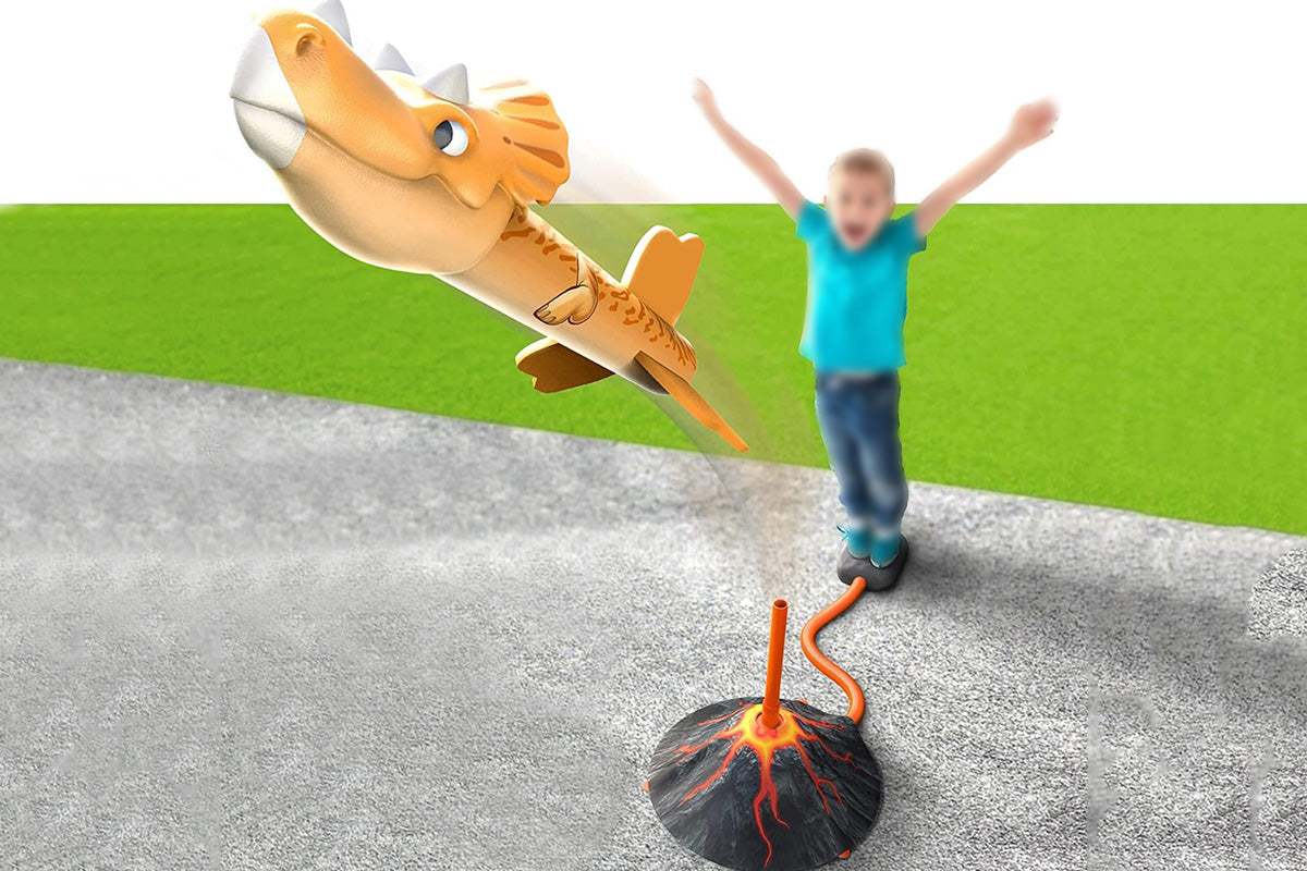 Dinosaur Rocket Launcher Toy Set Outdoor Fun Toys for Boys and Girls Birthday Gift