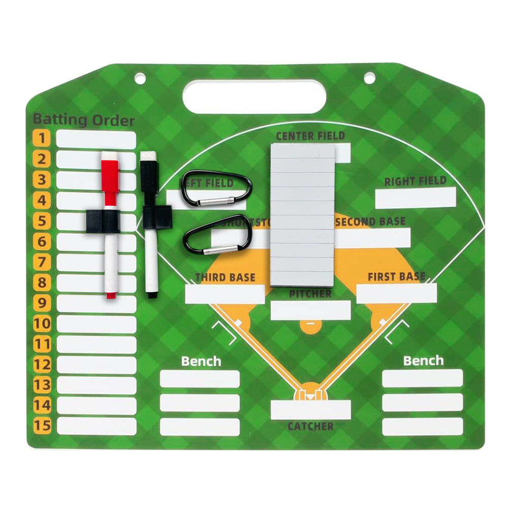 Double Sided Baseball Lineup Coaching Board with Accessories