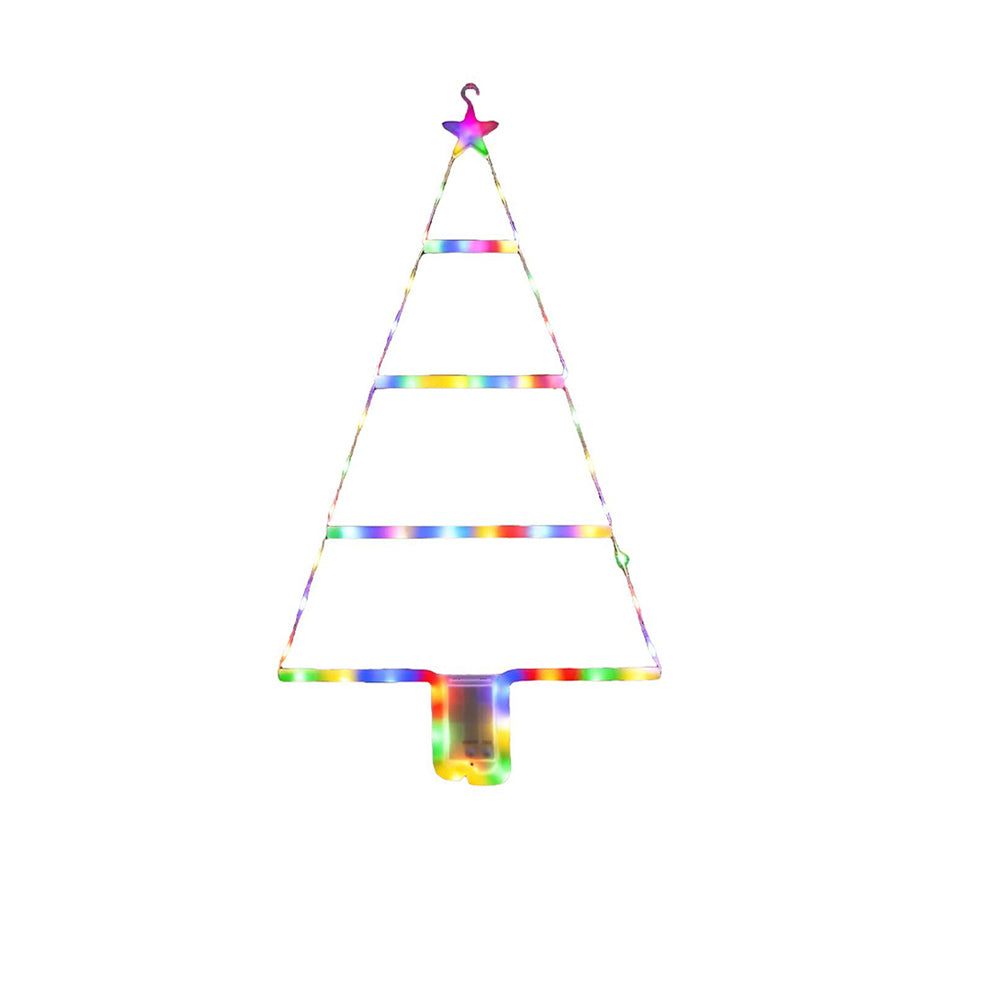 Christmas Tree Lights Decorations Colorful Light String Triangle Ladder
