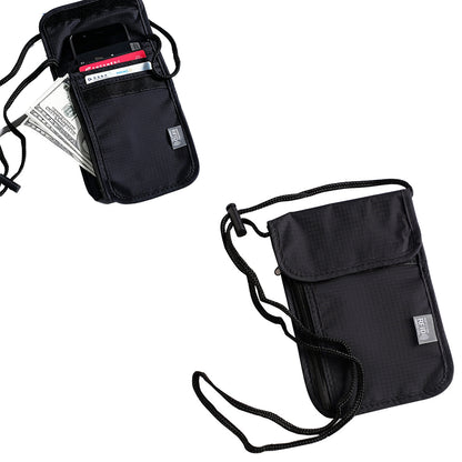 RFID Shielding Neck Passport Card Wallet Travel Storage Pouch