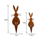 3Pcs Rust Easter Bunny Metal Garden Stake