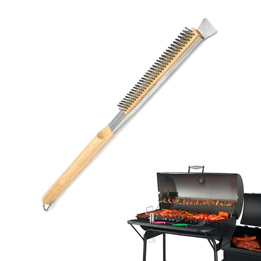 Steel Wire Pizza Oven and Stone Cleaning Brush with Scraper