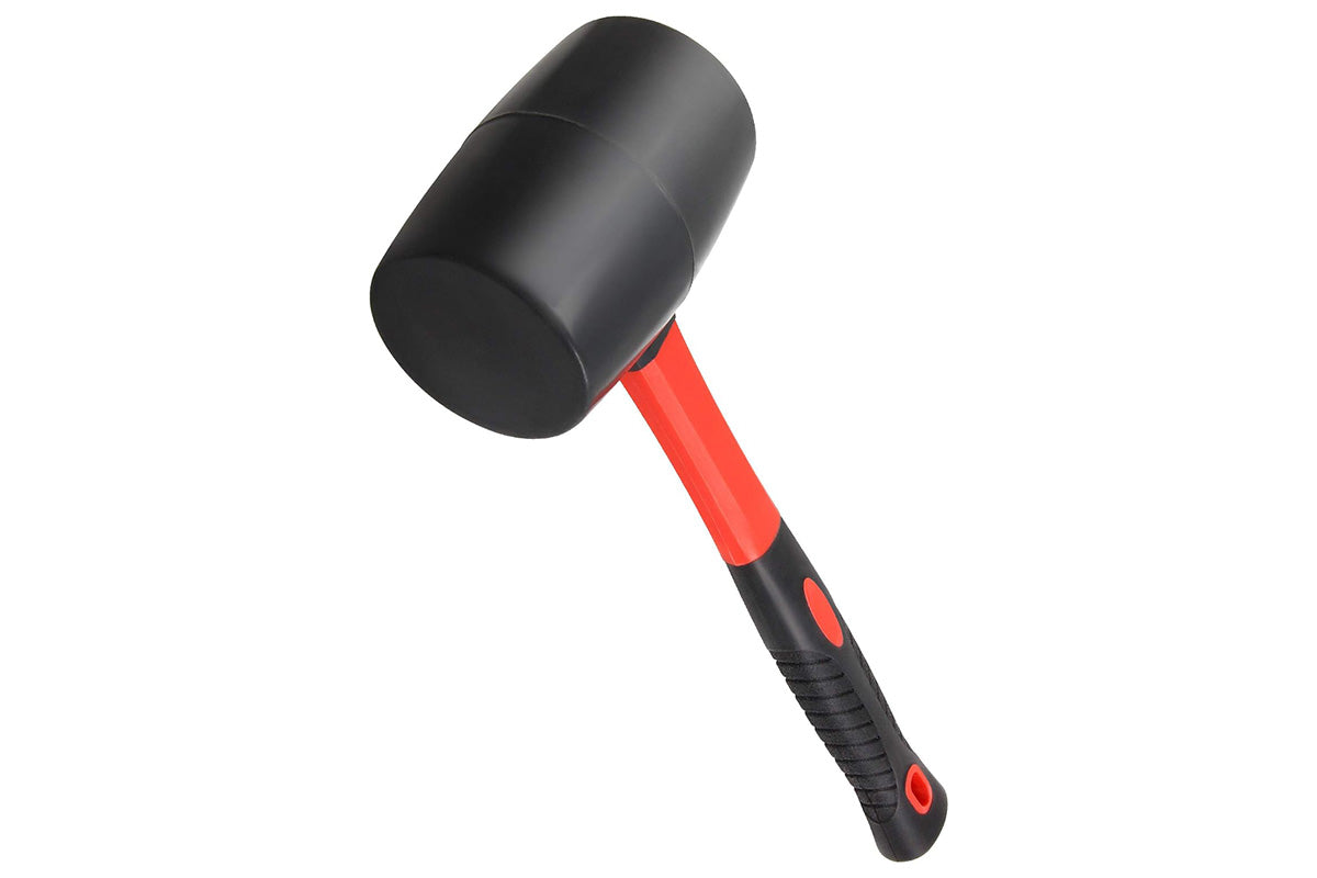 8oz Rubber Mallet Hammer Fiberglass Handle for Flooring Tent Stakes Woodworking