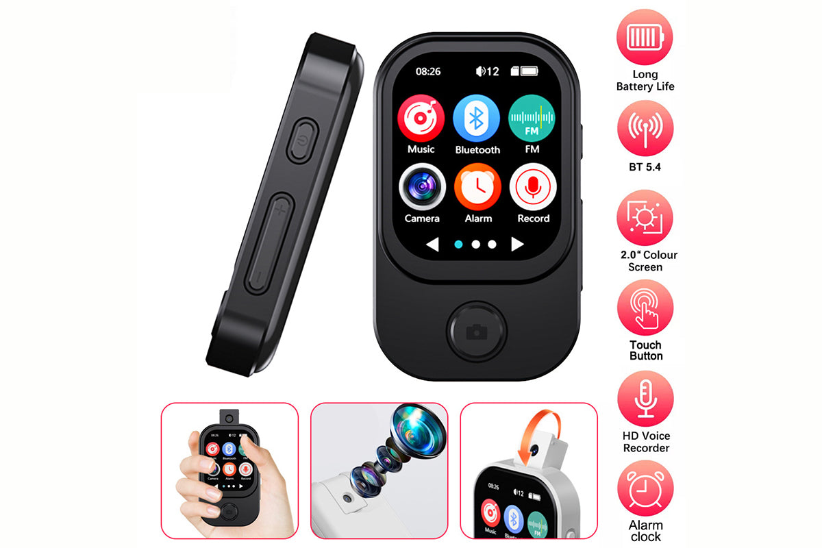 32GB MP3 MP4 Player with Rotatable Camera Video Recorder Touch Screen Bluetooth Music Player FM Radio