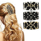 3 Pack Beaded Hair Comb Double Row Elastic Clip Hair Accessories