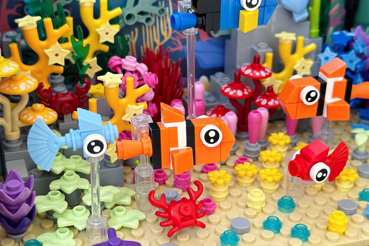 570pcs Lighting Aquarium Building Blocks Fish Tank Building Block Set