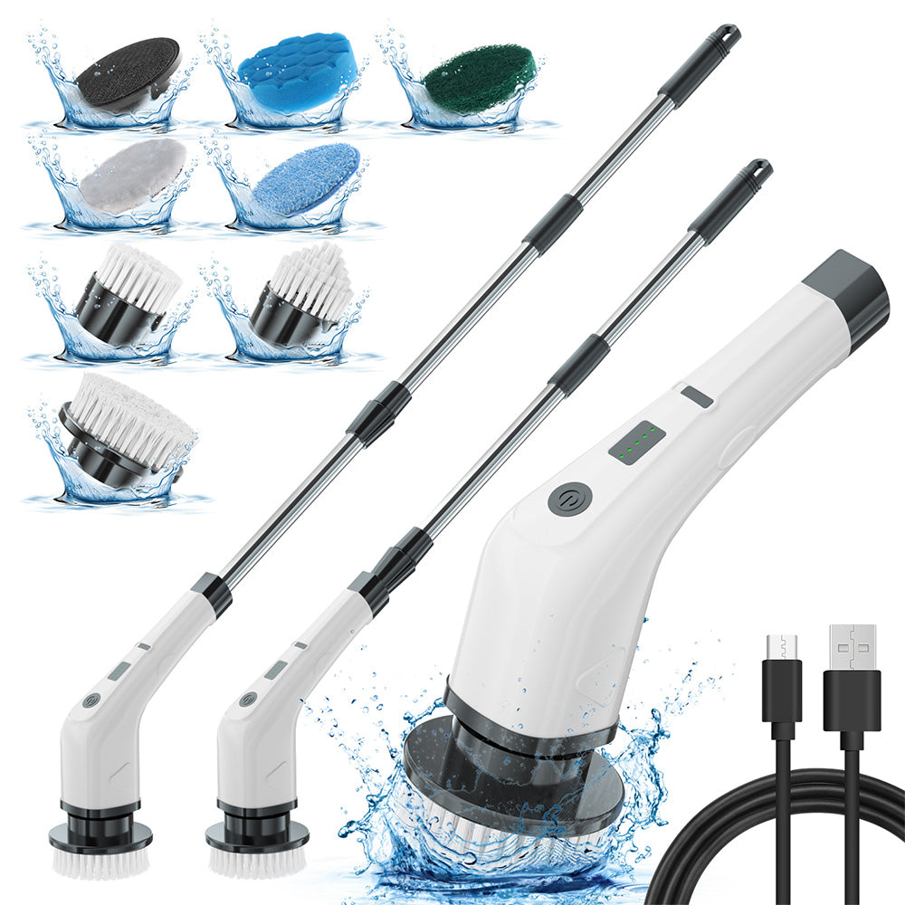 Electric Spin Scrubber Cordless Shower Scrubber With 7 Replaceable Brush Heads