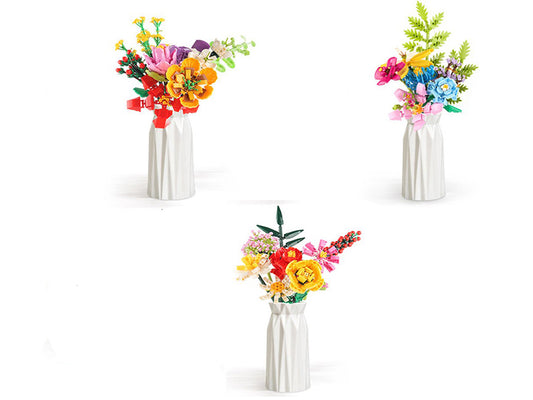 Set of 8 Boxes DIY Building Blocks Flowers Educational Toys