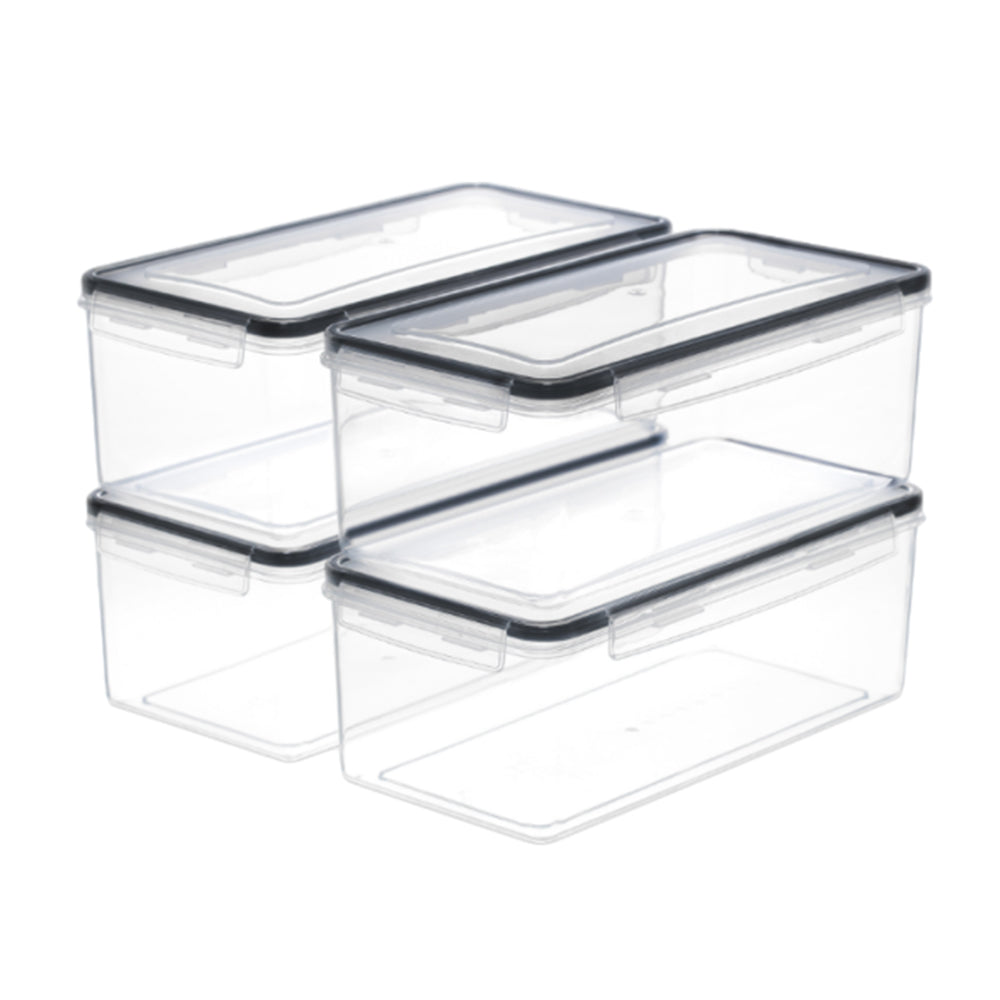 4Pcs Airtight Square Food Storage Container
