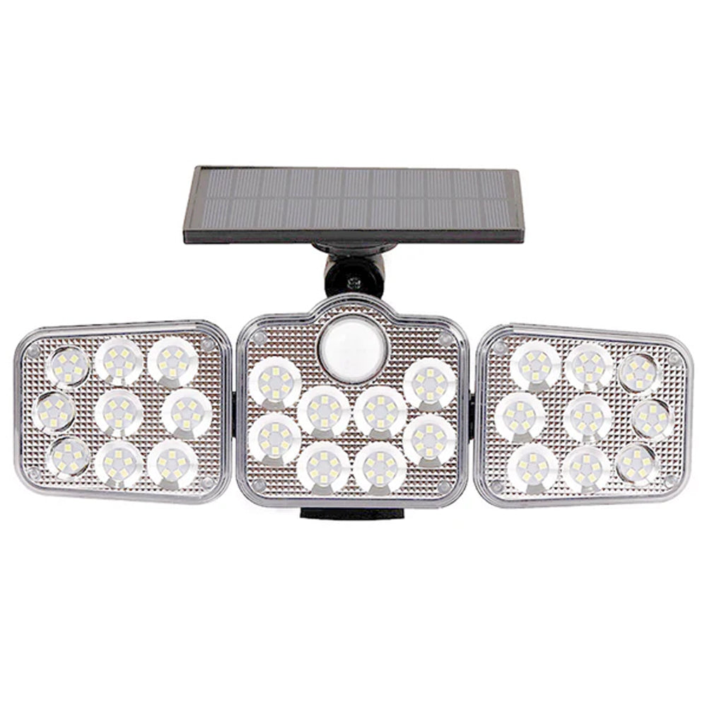 138 LEDs 3-Head Solar Motion Sensor Outdoor Wall Security Light