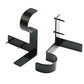 2Pcs Tap In Iron Curtain Rod Brackets for Wooden Window Frames