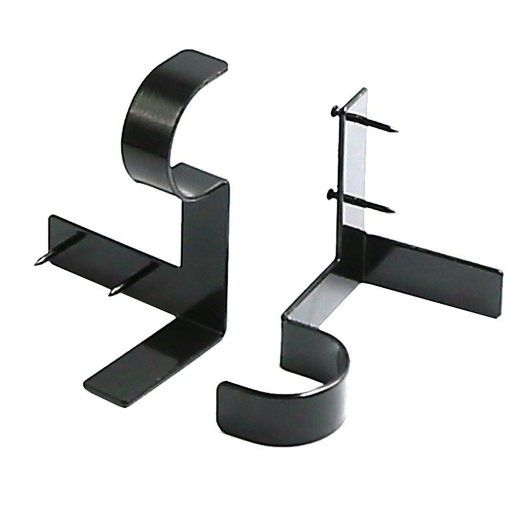 2Pcs Tap In Iron Curtain Rod Brackets for Wooden Window Frames
