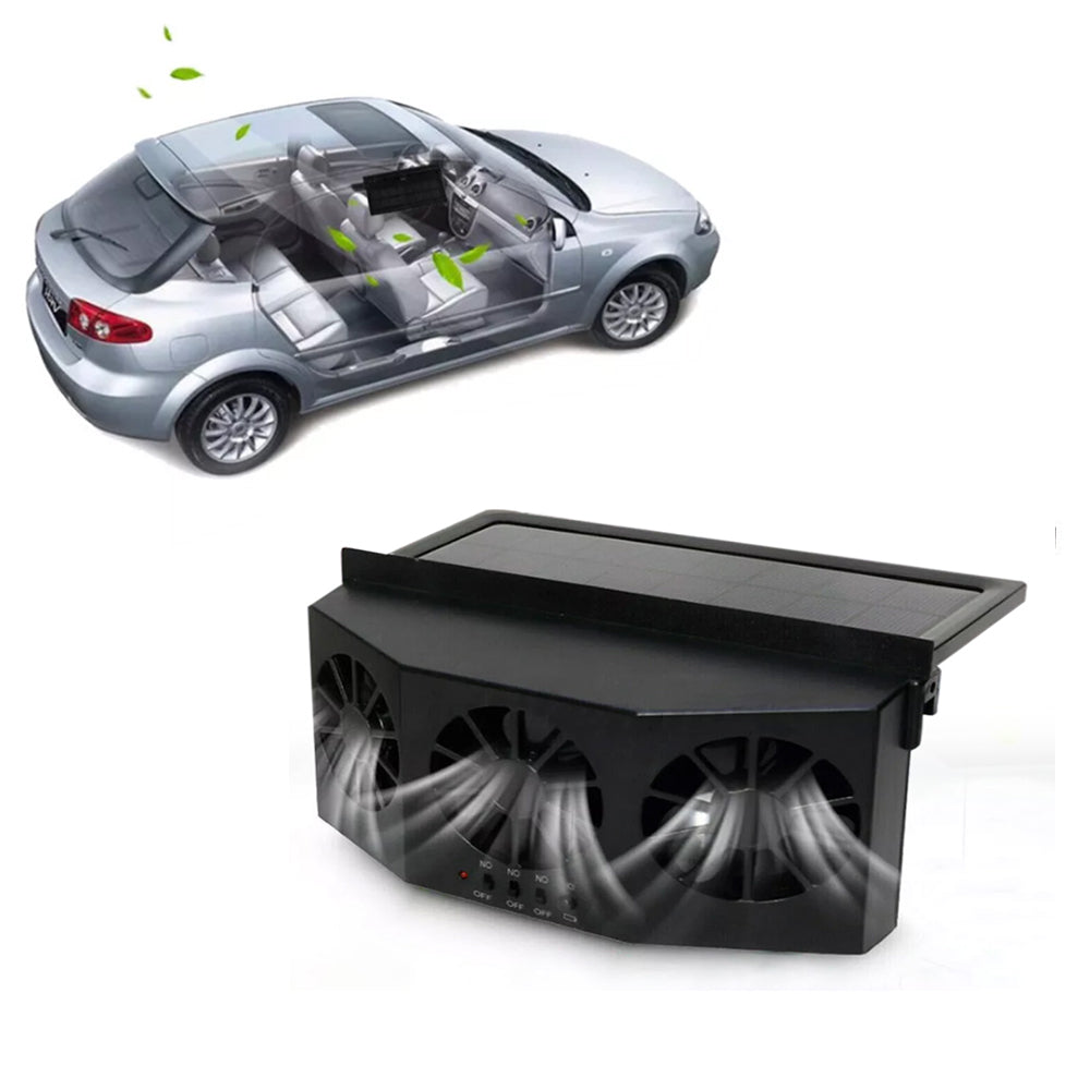 Solar Portable Car Cooler Fan 3 Fan Car Solar Power Air Vent Radiator Car Window Fan