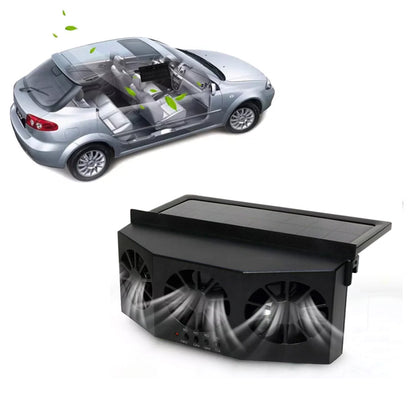 Solar Portable Car Cooler Fan 3 Fan Car Solar Power Air Vent Radiator Car Window Fan