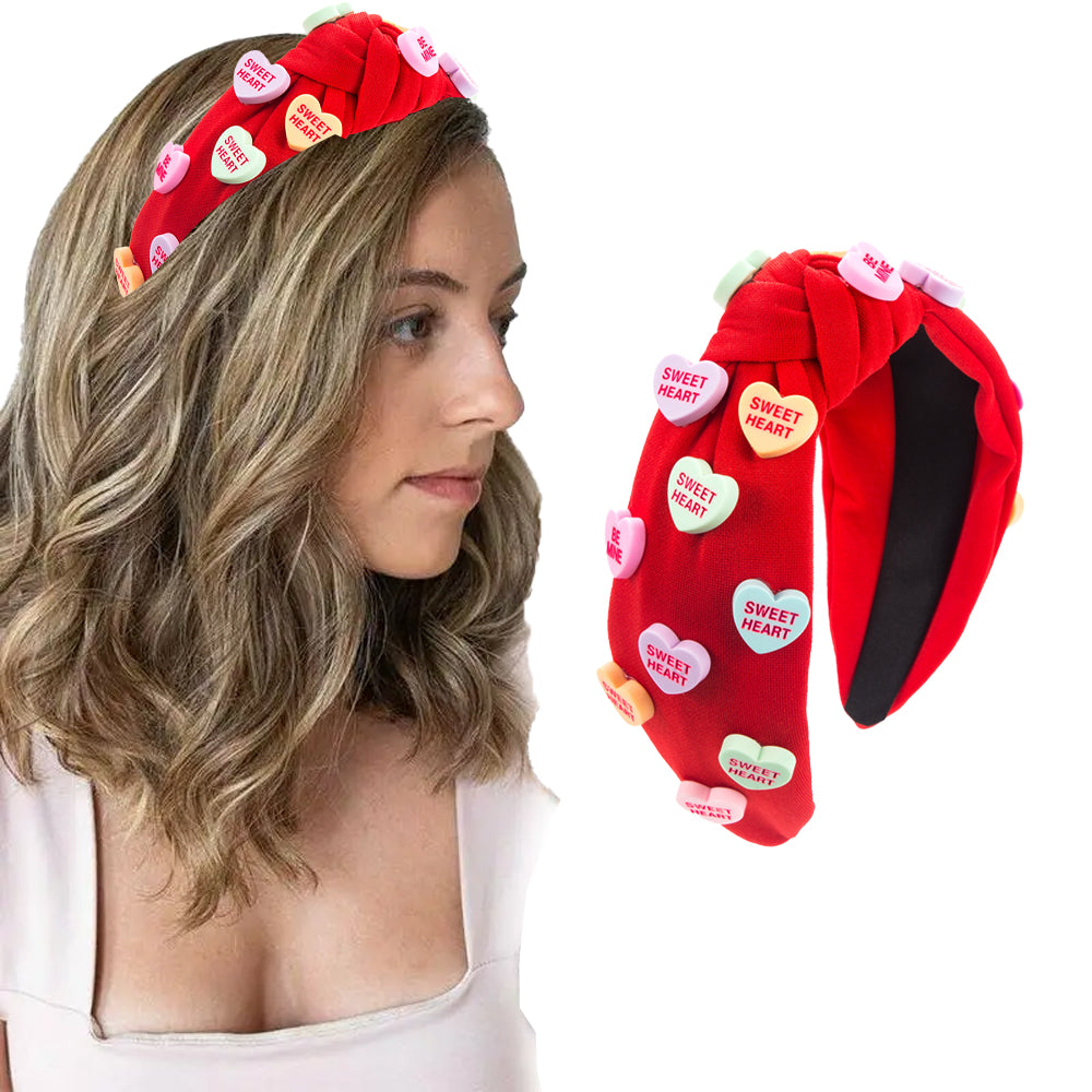 Love Heart Wide Knot Headbands for Women and Girls