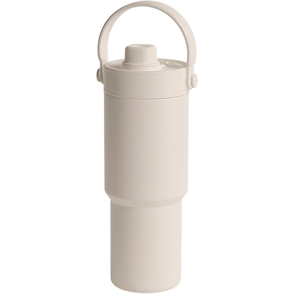 Dual Lid Tumbler with Straw 735ml Large Capacity Vacuum Insulated Water Bottle