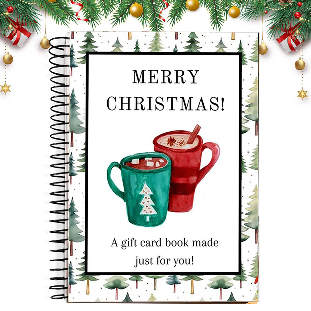 Christmas Gift Card Book 38 Pages Spiral Bound Holder Holiday Keepsake