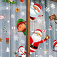 6Pcs Christmas Window Clings Window Stickers Decals with Santa Claus and Snowman
